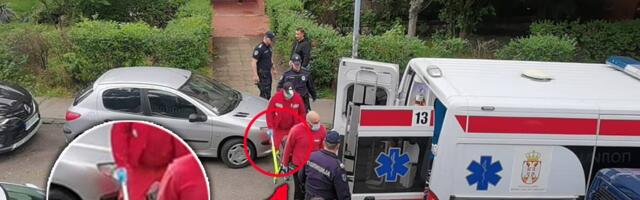 ŽENU OSUMNJIČENU ZA UBISTVO MUŽA NA NOSILIMA IZNELI IZ STANA STRAVE: Okružena policajcima, pokrivena preko glave, ubacili je u sanitet i odvezli (foto)
