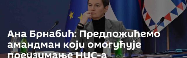 Ана Брнабић: Предложићемо амандман који омогућује преузимање НИС-а