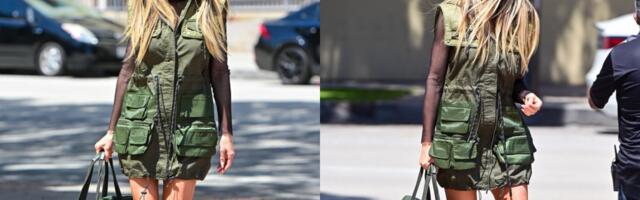 Seksi izgled Hajdi Klum u prsluku u vojnom stilu