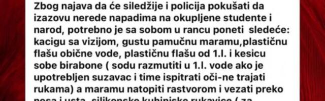 KACIGA SA VIZIROM, GUSTA PAMUČNA MARAMA, SODA BIKARBONA: Antisrbi napravili spisak stvari za najavljeni haos 15. marta