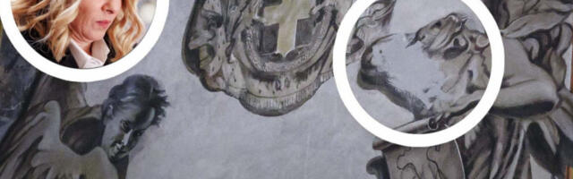 NESTALA GLAVA ANĐELA NA FRESCI KOJA JE POTRESLA I CRKVU I DRŽAVU: Sa svetinje hitno uklonjen lik Đorđe Meloni