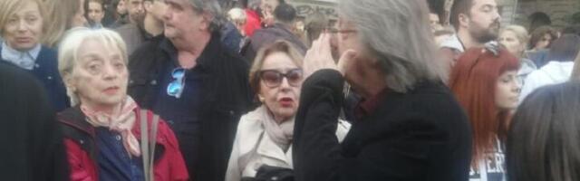 Ceca Bojković i Caci Mihailović na skupu protiv nasilja