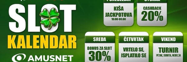 NOVA NEDELJA, NOVA PRAVILA – SLOT KALENDAR VAS VODI U AMUSNET UNIVERZUM: Svaki dan donosi drugačiji izazov, priliku više i dodatne šanse za dobitke, a vi birate kada i kako želite da se uključite!