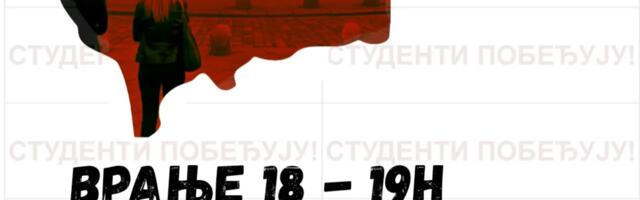 Akcija deljenja nalepnica Studenti pobeđuju u sredu u Vranju
