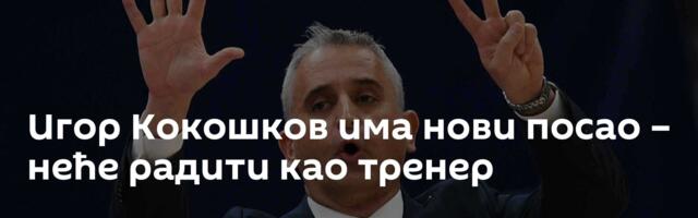 Игор Кокошков има нови посао – неће радити као тренер