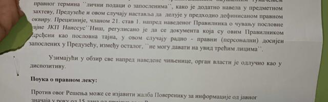 Spisak zaposlenih koje plaćaju građani za niški Vodovod "poslovna tajna"