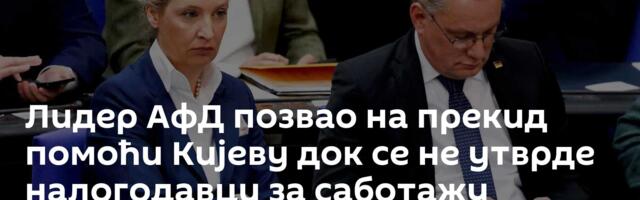 Лидер АфД позвао на прекид помоћи Кијеву док се не утврде налогодавци за саботажу „Северних токова“