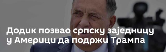 Додик позвао српску заједницу у Америци да подржи Трампа