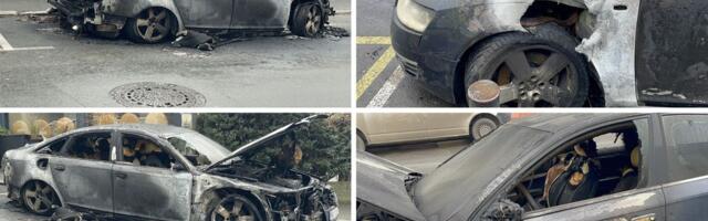 Stravičan prizor, slike i snimci! Maskirani napadač zapalio automobile do školjke na Čukarici!