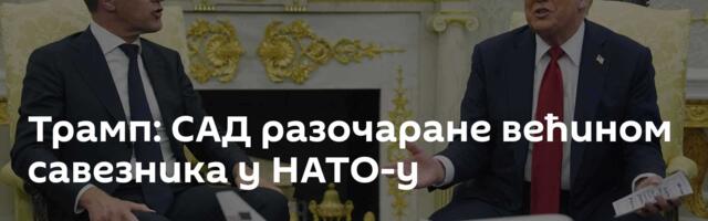Трамп: САД разочаране већином савезника у НАТО-у