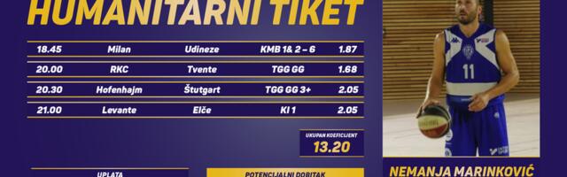 Humanitarni tiket u podne: Nemanja Marinković tipuje za za Humanitarnu organizaciju “Radost deci”