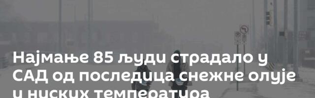 Најмање 85 људи страдало у САД од последица снежне олује и ниских температура