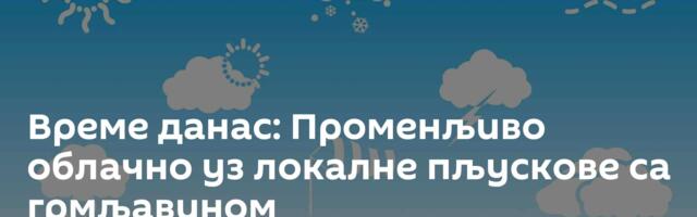 Време данас: Променљиво облачно уз локалне пљускове са грмљавином