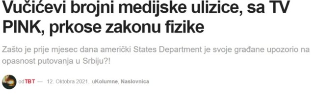 Pogled iz Bosne: Srbija k'o Kolumbija