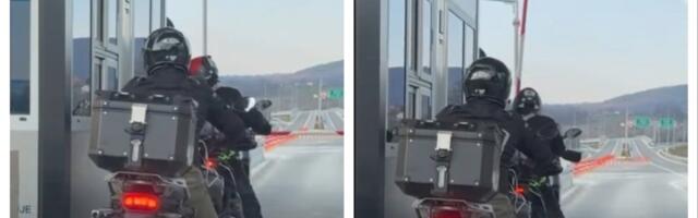 (VIDEO) Pobegoše, tablice sakriše: To su ti "hrabri" bajkeri blokaderi