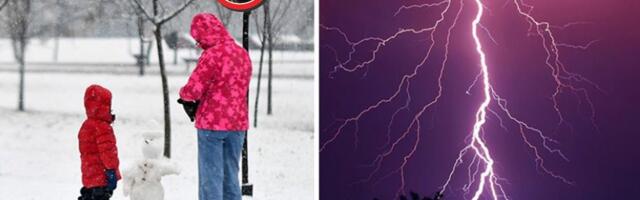 Pucaju gromovi, kiša lije kao iz kabla, a ovi delovi već zavejani! Preti orkanska bura, pašće i do 50 cm snega