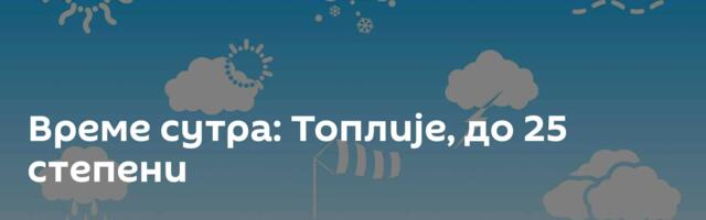 Време сутра: Топлије, до 25 степени