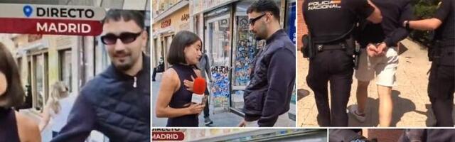 Dodirivao novinarku u lajvu, pa uhapšen (VIDEO)