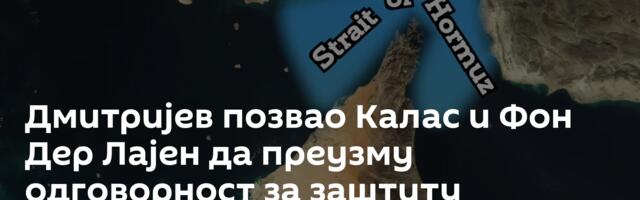 Дмитријев позвао Калас и Фон Дер Лајен да преузму одговорност за заштиту Ормуског мореуза