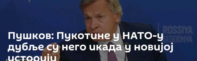 Пушков: Пукотине у НАТО-у дубље су него икада у новијој историји