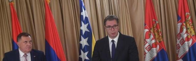 Vučić: Srbija neće uvoditi sankcije Srpskoj; Dodik: Nećemo žrtvovati mir