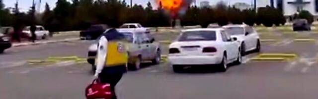 (VIDEO) Nove horor scene iz Azerbejdžana! Šta je ovo Iran bacio? Stravičan projektil se obrušio na aerodrom, hitno se oglasio Baku