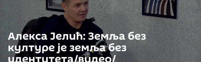 Алекса Јелић: Земља без културе је земља без идентитета/видео/