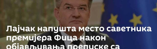 Лајчак напушта место саветника премијера Фица након објављивања преписке са Епстајном
