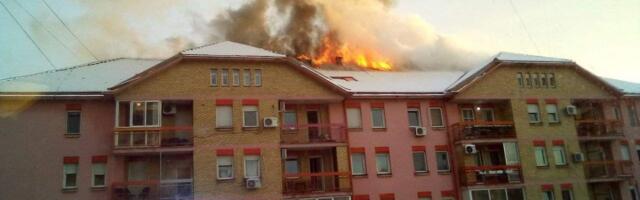 Gori zgrada u Novom Sadu