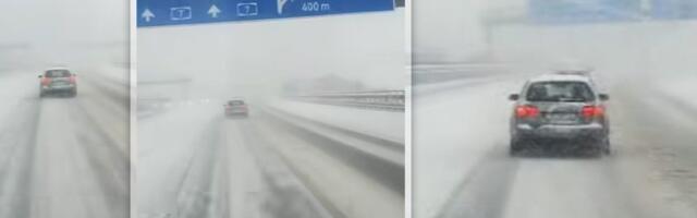 Budite mirni, ćutite i pokrijte se jorganom! Naš zemljak se provozao zavejanim auto-putem kod Hamburga, pa poslao ovu poruku (VIDEO)