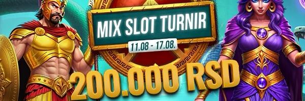 SPOJ OMILjENIH SLOTOVA I 200.000 DINARA ZA NAJBOLJE  Pridružite se Mix slot turniru do 17. avgusta!