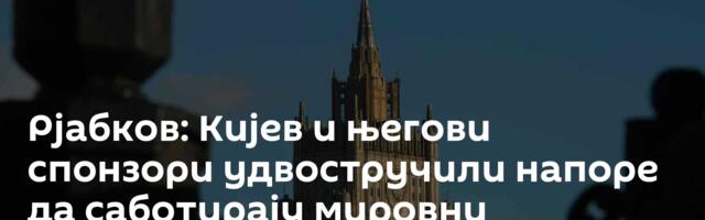 Рјабков: Кијев и његови спонзори удвостручили напоре да саботирају мировни споразум