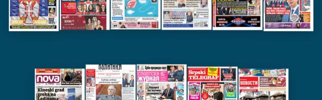 NASLOVNE STRANE SUTRAŠNJIH NOVINA: Prelistavanje štampe za utorak, 17. februar 2026. godine