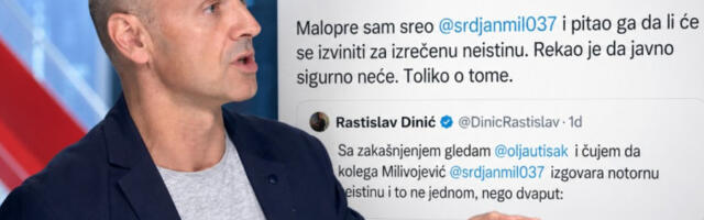 Динић: Миливојевић свесно обмањује јавност и не осећа моралну обавезу да се извини