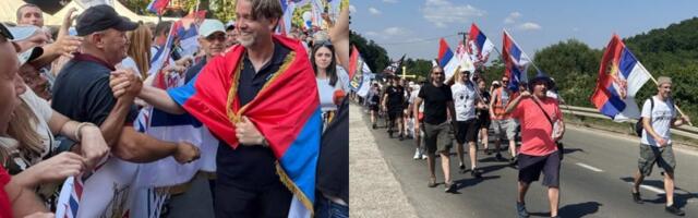 Dašić posle četiri dana pešačenja stigao na skup u Beogradu, studenti u  Vidovdanskom maršu  do Kraljeva