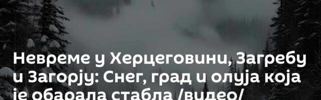 Невреме у Херцеговини, Загребу и Загорју: Снег, град и олуја која је обарала стабла /видео/
