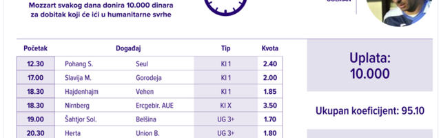 Humanitarni tiket u podne: Krševan Santini tipuje za bolnice u Srbiji