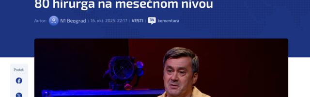 Bogdanović: Piksi je koštao između 70 i 80 hirurga na mesečnom nivou
