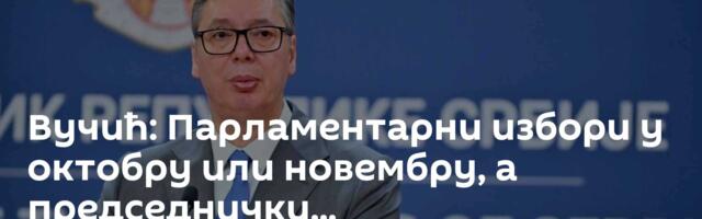 Вучић: Парламентарни избори у октобру или новембру, а председнички...