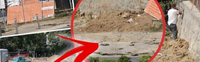 BAHATI INVESTITOR UNIŠTIO JAVNU POVRŠINU! Voždovački trotoar u ruševinama, majke sa kolicima i stariji ljudi nemaju kud! (FOTO)