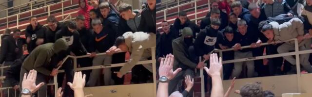 Skandal, ma užas! Decu su gađali sa tribina i to pljuvačkom i petardama, policija morala sve da zaustavi /VIDEO/