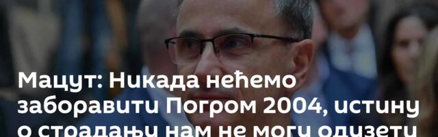 Мацут: Никада нећемо заборавити Погром 2004, истину о страдању нам не могу одузети