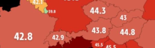 Objavljena nova karta Evrope: Srbija potpuno u crvenom, a preko piše 45,4