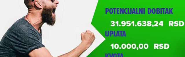 LUDI TIKET, nedelja, 31.951.638 dinara: Jedan od najvećih dobitaka u istoriji sportskog klađenja u Srbiji!