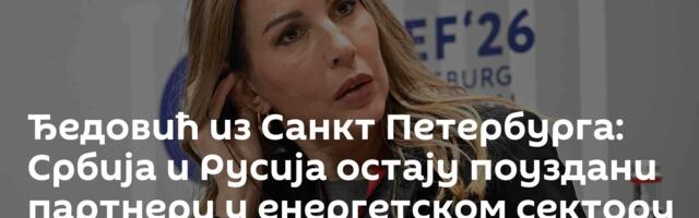 Ђедовић из Санкт Петербурга: Србија и Русија остају поуздани партнери у енергетском сектору