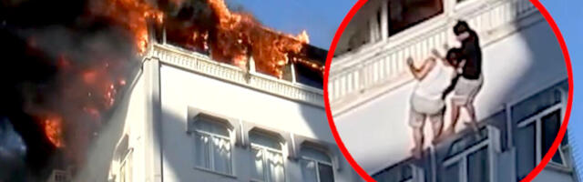 VISE SA PETOG SPRATA, SEKUNDE IH DELILE OD JEZIVE SMRTI! Dramatični snimci požara u stambenoj zgradi, za par minuta SVE PLANULO (VIDEO)