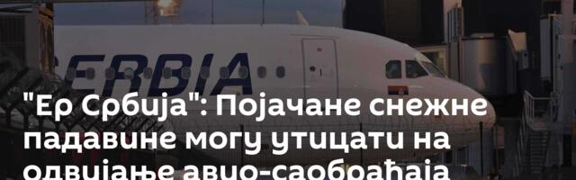"Ер Србија": Појачане снежне падавине могу утицати на одвијање авио-саобраћаја