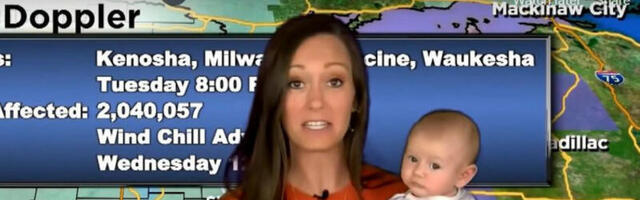 PROGNOZA O KOJOJ SE PRIČA: Vodila program sa bebom u naručju (VIDEO)