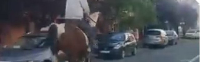 BEOGRAĐANIN U KUPOVINU IŠAO NA KONJU! Snimak sa Ceraka oduševio ljude /VIDEO/