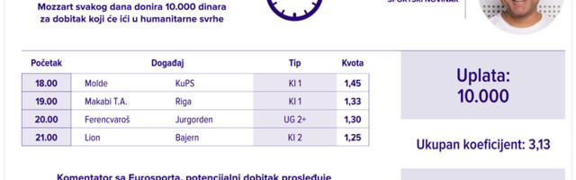 Bravo za Smiljana Banjaca,  211. pobednika „Humanitarng tiketa u podne”